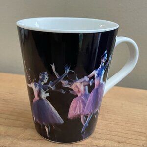 Ballerina Coffee Mug Black w/ Purple Pink Flowing Tutus Ballet Dance Tea Cup